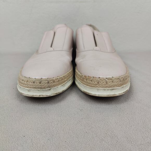 Tod's Sneaker Espadrilles Womens 39.5 Pink Leather Slip On Preppy Designer - Picture 3 of 11